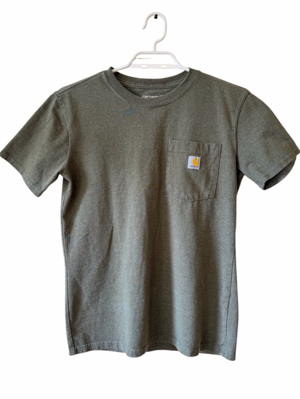 Carhartt Pocket Tee Olive Green Workwear T-Shirt Loose Fit Relaxed Casual